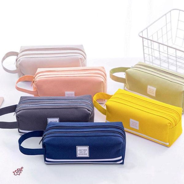 pencil bags stationery kawaii storage junior high school cute striped simple large capacity creative double-layer zipper canva case
pencil bags stationery kawaii storage junior high school cute striped simple large capacity creative double-layer zipper canva case