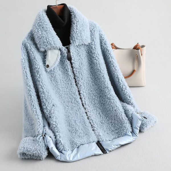 women's fur & faux real 2021 coat winter women sheep shearling down jacket 100% wool female korean outwear kqn59780, Black
women's fur & faux real 2021 coat winter women sheep shearling down jacket 100% wool female korean outwear kqn59780, Black