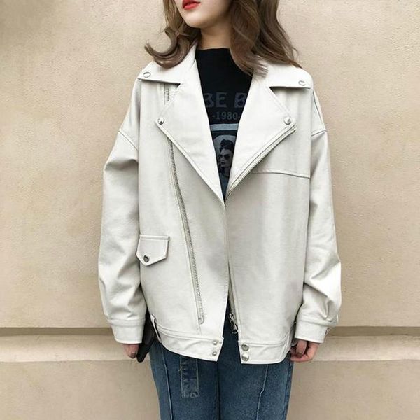 women's leather & faux 2021 pu jacket women fashion bright colors motorcycle coat short biker soft female solid zipper veste moto, Black
women's leather & faux 2021 pu jacket women fashion bright colors motorcycle coat short biker soft female solid zipper veste moto, Black