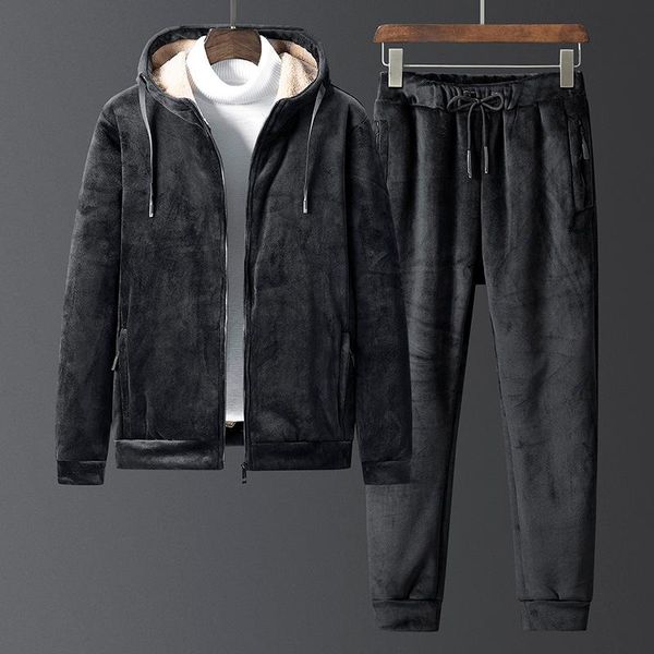 men's tracksuits 2021 winter fleece the black trend keep warm loose casual sweatshirts tracksuit men sport suit, Gray
men's tracksuits 2021 winter fleece the black trend keep warm loose casual sweatshirts tracksuit men sport suit, Gray