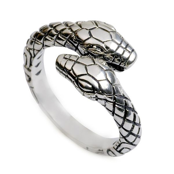 vintage men women's opening resizable double head snake rings 925 silver punk hip hop jewelry rap rock culture animals shape ring
vintage men women's opening resizable double head snake rings 925 silver punk hip hop jewelry rap rock culture animals shape ring
