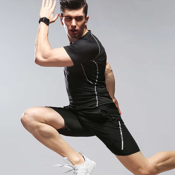 men's and sports tracksuits leisure two suits breathable quick drying clothes outdoor running fitness elastic suit, Gray
men's and sports tracksuits leisure two suits breathable quick drying clothes outdoor running fitness elastic suit, Gray