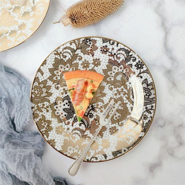 european ceramic plate gold plating process fruit salad plates western steak dishes restaurant serving tray kitchen tableware
european ceramic plate gold plating process fruit salad plates western steak dishes restaurant serving tray kitchen tableware