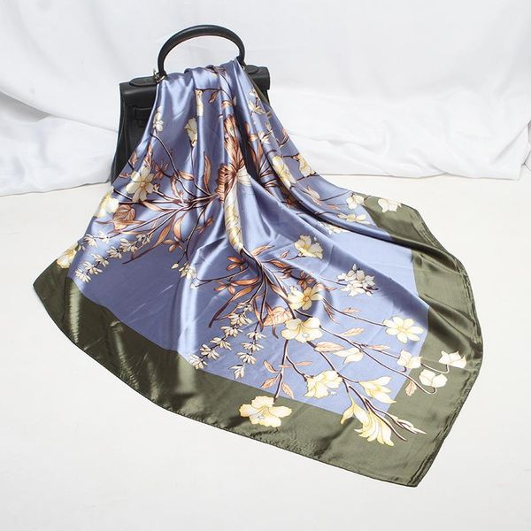 scarves pobing square scarf women flowers print silk foulard satin hijab bandana lady neckerchief femme tie band head 90cm*90cm, Blue;gray
scarves pobing square scarf women flowers print silk foulard satin hijab bandana lady neckerchief femme tie band head 90cm*90cm, Blue;gray
