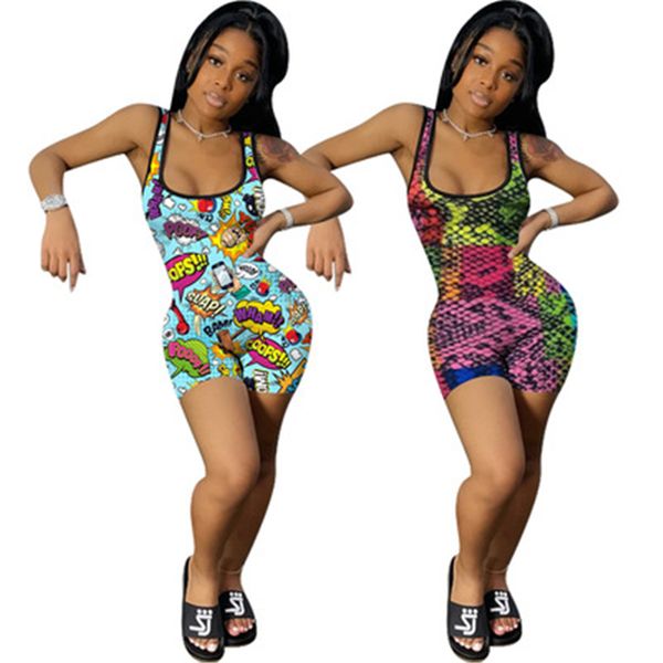 women digital printing rompers fashion trend sleeveless u-neck sling skinny shorts designer summer female casual high waist slim jumpsuits, Black;white
women digital printing rompers fashion trend sleeveless u-neck sling skinny shorts designer summer female casual high waist slim jumpsuits, Black;white