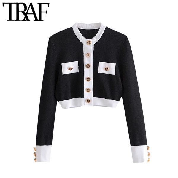 women fashion with buttons cropped knitted cardigan sweater vintage o neck long sleeve female outerwear chic 210507, White
women fashion with buttons cropped knitted cardigan sweater vintage o neck long sleeve female outerwear chic 210507, White