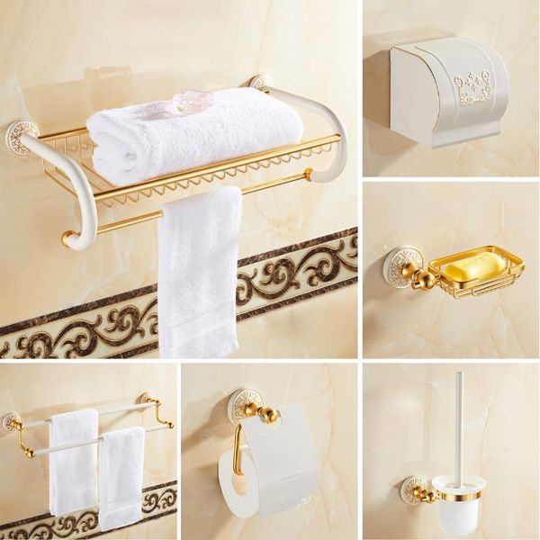 bath accessory set bathroom hardware gold & white towel rack paper holder bar corner shelf toilet brush hook accessories
bath accessory set bathroom hardware gold & white towel rack paper holder bar corner shelf toilet brush hook accessories