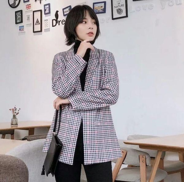 women's jackets hcbless 2021 autumn no buckle casual small suit plaid jacket, Black;brown
women's jackets hcbless 2021 autumn no buckle casual small suit plaid jacket, Black;brown