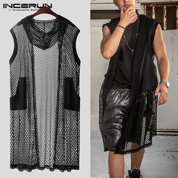 fashion mesh solid color vests men see through cardigan hooded sleeveless blouse long style waistcoats streetwear s-5xl men's, Black;white
fashion mesh solid color vests men see through cardigan hooded sleeveless blouse long style waistcoats streetwear s-5xl men's, Black;white