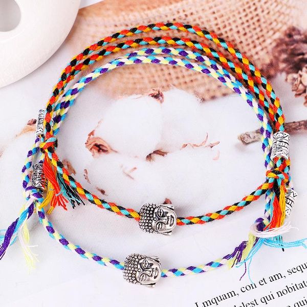 charm bracelets lucky tibetan string colorful woven cord buddha head tassel knots thread rope bracelet ethnic jewelry for women, Golden;silver
charm bracelets lucky tibetan string colorful woven cord buddha head tassel knots thread rope bracelet ethnic jewelry for women, Golden;silver
