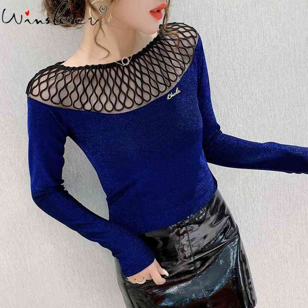 women's t-shirt spring fall european clothes fashion transparent hollow out patchwork mesh ropa mujer all match tees t00, White
women's t-shirt spring fall european clothes fashion transparent hollow out patchwork mesh ropa mujer all match tees t00, White