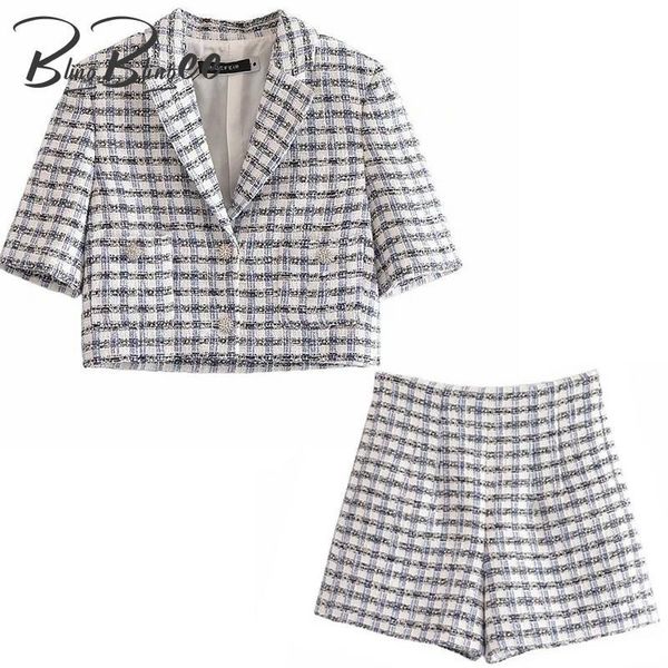women's tracksuits blingblingee summer autumn short sleeve woolen checked 2 piece sets cropped blazers and shorts women casual suits fe, Gray
women's tracksuits blingblingee summer autumn short sleeve woolen checked 2 piece sets cropped blazers and shorts women casual suits fe, Gray