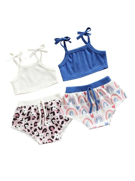 clothing sets citgeesummer infant baby girls outfits set fresh solid color suspender and rainbow printing short pants clothes, White
clothing sets citgeesummer infant baby girls outfits set fresh solid color suspender and rainbow printing short pants clothes, White
