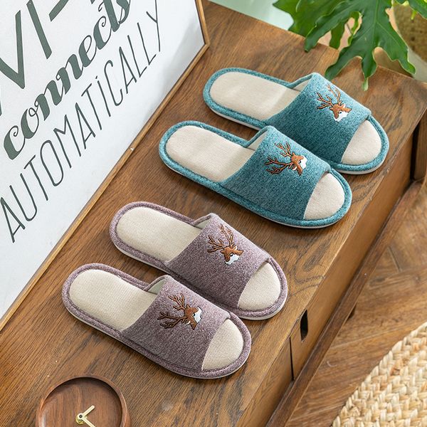 men women slippers spring autumn moose cartoon cute flip flop shoes couple flax fashion non-slip flat indoor casual house slides, Black
men women slippers spring autumn moose cartoon cute flip flop shoes couple flax fashion non-slip flat indoor casual house slides, Black
