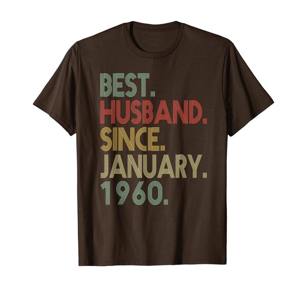 mens 60th wedding anniversary gifts husband since january 1960 t-shirt, White;black
mens 60th wedding anniversary gifts husband since january 1960 t-shirt, White;black