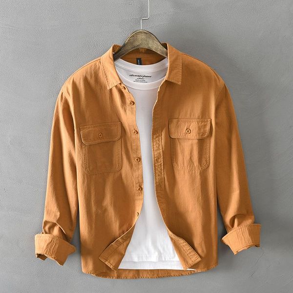 men's casual shirts fashion solid color pockets shirt jacket men spring autumn long sleeve turn down collar handsome loose male, White;black
men's casual shirts fashion solid color pockets shirt jacket men spring autumn long sleeve turn down collar handsome loose male, White;black