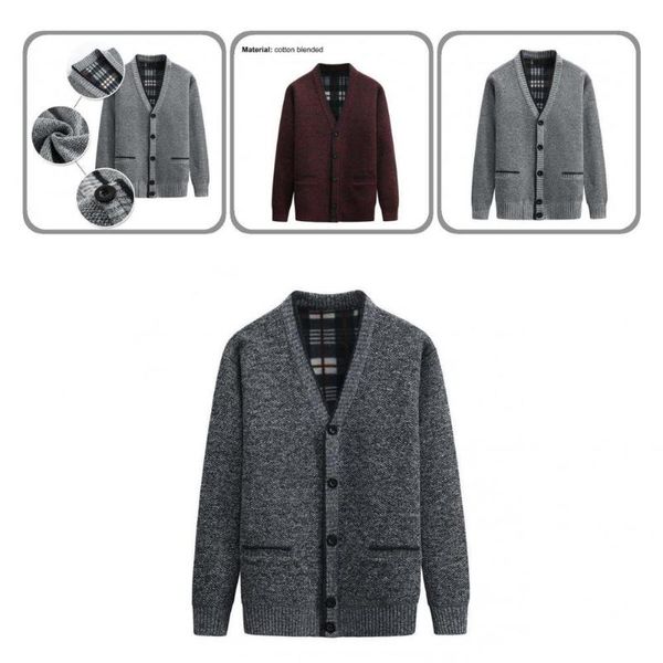 men's sweaters autumn winter fashion fleece lining sweater jacket comfy cardigan single-breasted for daily wear, White;black
men's sweaters autumn winter fashion fleece lining sweater jacket comfy cardigan single-breasted for daily wear, White;black