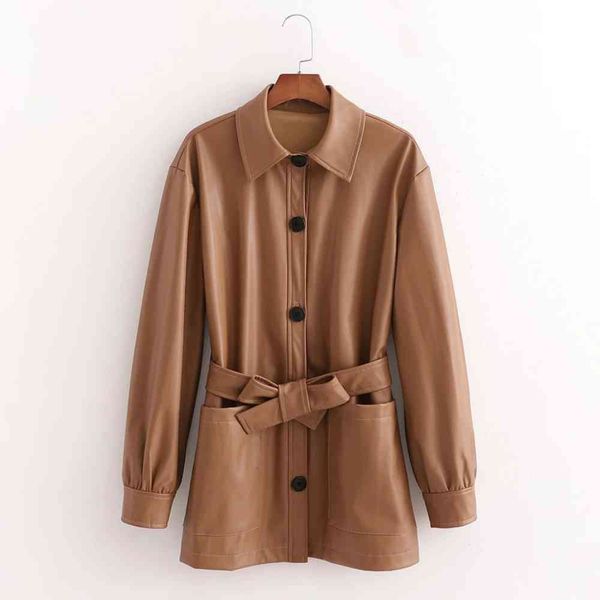 leather jacket high fashion men belt shirt coat long sleeve brown single breasted lapel, Black
leather jacket high fashion men belt shirt coat long sleeve brown single breasted lapel, Black