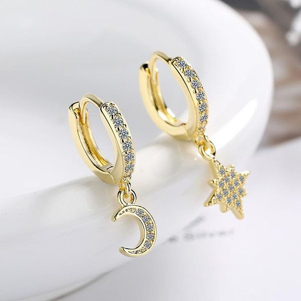 hoop & huggie fashion round circle earrings for women shiny crystal flash star crescent moon asymmetric earring huggies trendy jewelry, Golden;silver
hoop & huggie fashion round circle earrings for women shiny crystal flash star crescent moon asymmetric earring huggies trendy jewelry, Golden;silver