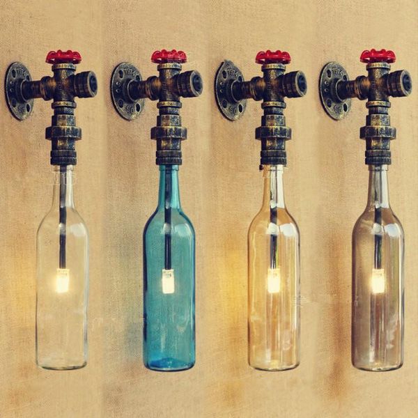 wall lamp glass bottle retro loft water pipe lights for home lighting vintage industrial sconce arandela de parede
wall lamp glass bottle retro loft water pipe lights for home lighting vintage industrial sconce arandela de parede