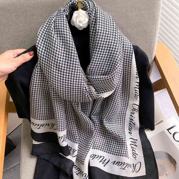scarves korean cotton linen female spring and autumn winter thousand bird lattice versatile long thin silk scarf foreign style fashion, Blue;gray
scarves korean cotton linen female spring and autumn winter thousand bird lattice versatile long thin silk scarf foreign style fashion, Blue;gray