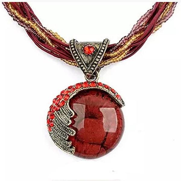 vintage necklace jewelry fashion retro bohemia style multilayer beads chain crystal grain pendant necklaces, Silver
vintage necklace jewelry fashion retro bohemia style multilayer beads chain crystal grain pendant necklaces, Silver