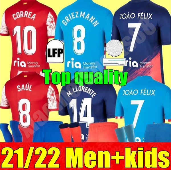 21 22 atletico madrid soccer jerseys home away 3rd suarez griezmann joão félix 2021 2022 m. llorente correa koke lemar carrasco men kids kit, Black;yellow
21 22 atletico madrid soccer jerseys home away 3rd suarez griezmann joão félix 2021 2022 m. llorente correa koke lemar carrasco men kids kit, Black;yellow