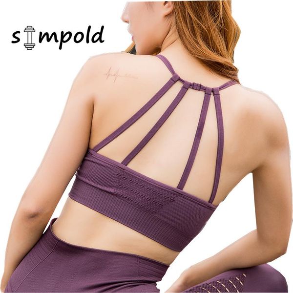 simpold sports bra hollow cross stripe shockproof gym crop women wireless padded fitness underwear workout clothing, White;black
simpold sports bra hollow cross stripe shockproof gym crop women wireless padded fitness underwear workout clothing, White;black