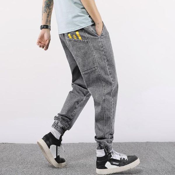 men's jeans 2021 men's ply-size with elastic waistband harem pants logo stylish personality contracted casual, Blue
men's jeans 2021 men's ply-size with elastic waistband harem pants logo stylish personality contracted casual, Blue