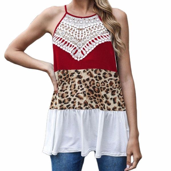 women's t-shirt clothing summer leopard pattern stitching vest sling off shoulder fashion casual top, White
women's t-shirt clothing summer leopard pattern stitching vest sling off shoulder fashion casual top, White