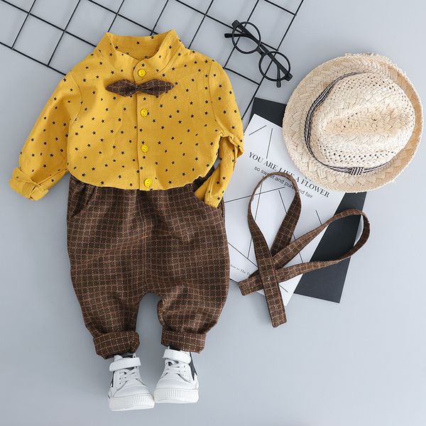 Spring Autumn Baby Overallpant Set Fashion Kids Long Sleeve Star Print Bowtie Shirt+Pant Boys 2 pcs Suit, Gold
Spring Autumn Baby Overallpant Set Fashion Kids Long Sleeve Star Print Bowtie Shirt+Pant Boys 2 pcs Suit, Gold