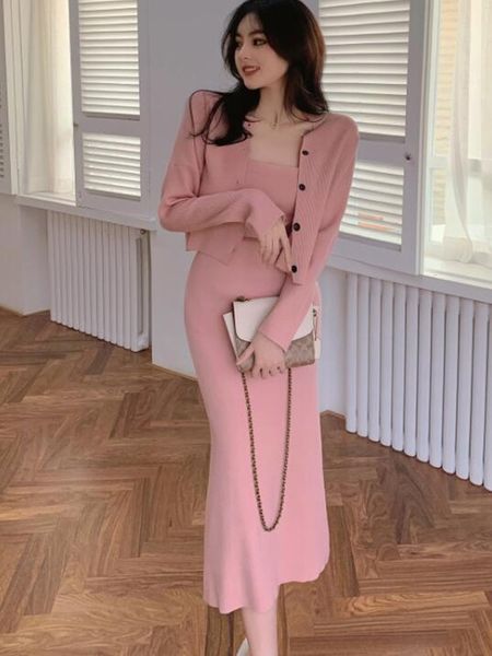 two piece dress zawfl korean fashion autumn temperament tight suspender knitted solid loose fit sweater shawl coat 2-piece set, White
two piece dress zawfl korean fashion autumn temperament tight suspender knitted solid loose fit sweater shawl coat 2-piece set, White