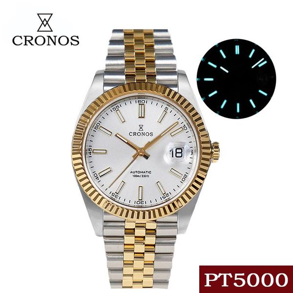 wristwatches cronos luxury men dress gold watch stainless steel jubilee bracelet pvd 100m date pt5000 sw200 automatic mechanical watches, Slivery;brown
wristwatches cronos luxury men dress gold watch stainless steel jubilee bracelet pvd 100m date pt5000 sw200 automatic mechanical watches, Slivery;brown