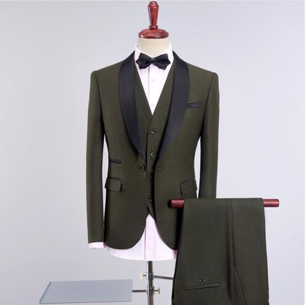 men's suits & blazers casual 2021 army green slim fit wedding business mens formal wear (jacket+vest+pants)terno, White;black
men's suits & blazers casual 2021 army green slim fit wedding business mens formal wear (jacket+vest+pants)terno, White;black