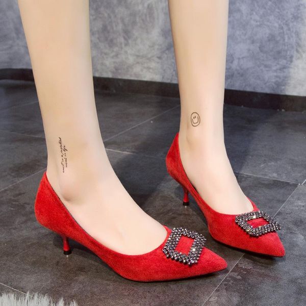 dress shoes summer women pointed toe pumps suede leisure high heels boat wedding tenis feminino zapatillas mujer square buckle, Black
dress shoes summer women pointed toe pumps suede leisure high heels boat wedding tenis feminino zapatillas mujer square buckle, Black