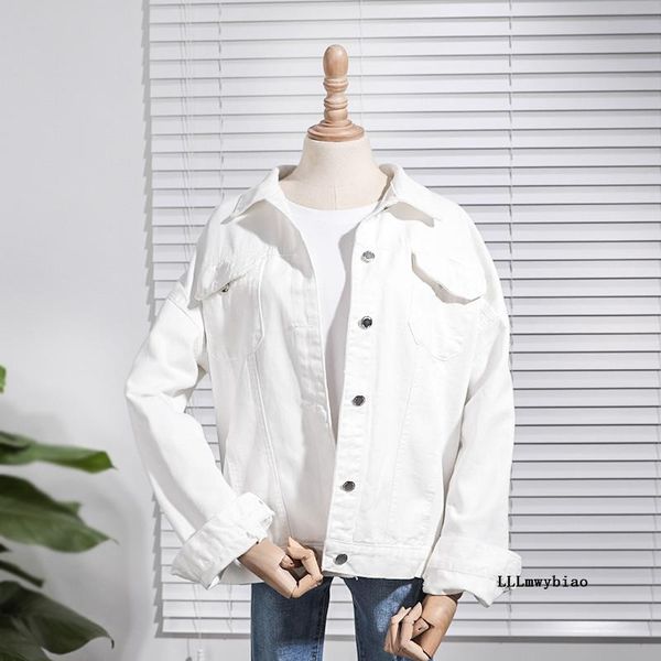 women's jackets white denim jacket 2021 spring autumn korean collar long sleeve loose casual jeans female fashion z463, Black;brown
women's jackets white denim jacket 2021 spring autumn korean collar long sleeve loose casual jeans female fashion z463, Black;brown