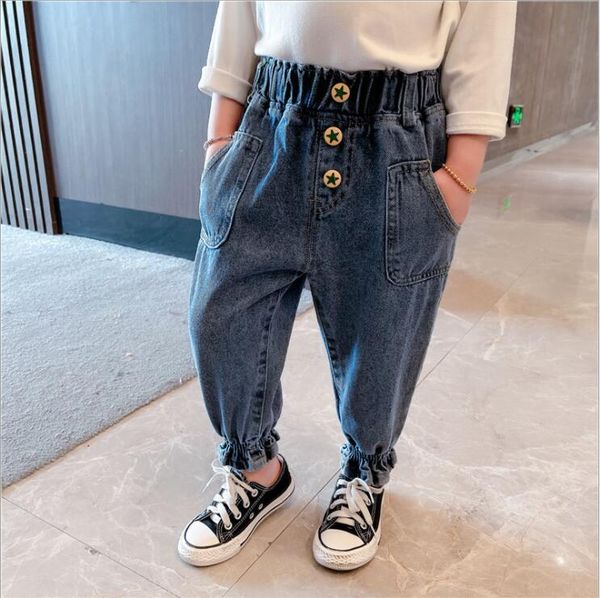 jeans spring and autumn casual kids cute trousers for girls pants children's loose bottoms clothing, Blue
jeans spring and autumn casual kids cute trousers for girls pants children's loose bottoms clothing, Blue