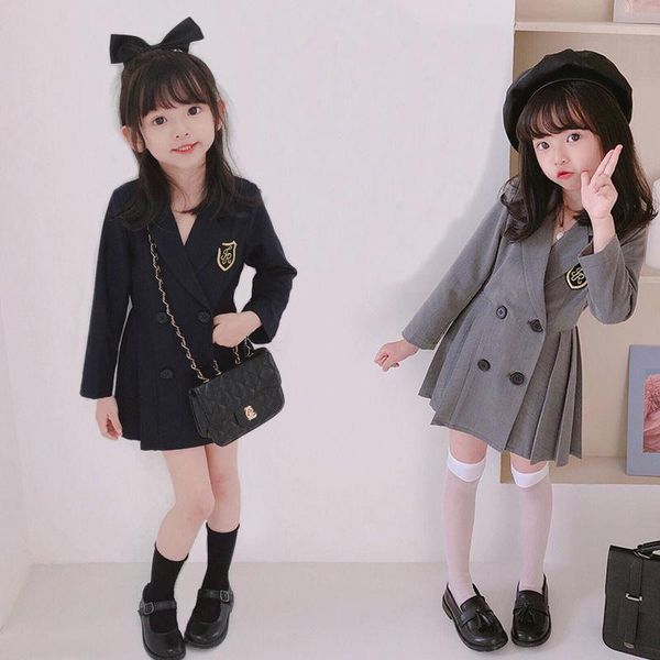 girls pleated dress jackets autumn children's college style double breasted suit dress kids long-sleeved coats, Red;yellow
girls pleated dress jackets autumn children's college style double breasted suit dress kids long-sleeved coats, Red;yellow