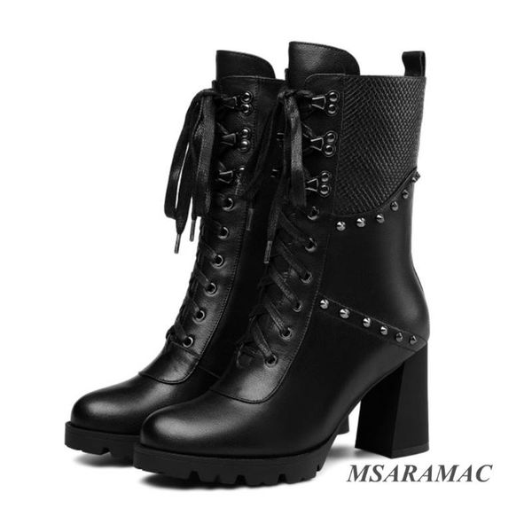 boots black round toe thick-soled short fashion personality leather street girl lace-up rivet
boots black round toe thick-soled short fashion personality leather street girl lace-up rivet
