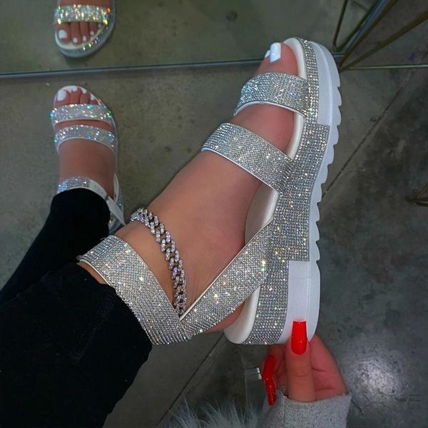 summer sandals fashion rhinestone women's shoes open toe low heel outdoor plus size 43, Black
summer sandals fashion rhinestone women's shoes open toe low heel outdoor plus size 43, Black