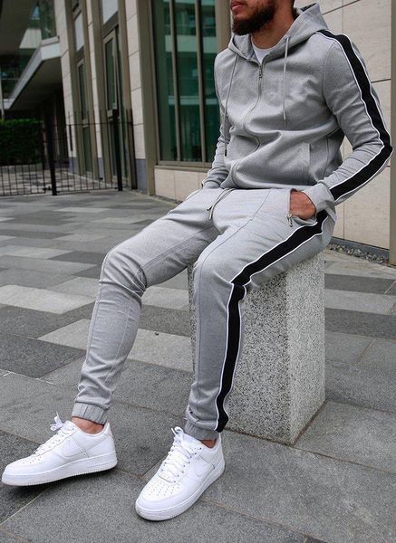 men's jogging tracksuit sport running jackets set long sleeve jacket+sweatpants sportwear fitness sweatshirt pants suit hoodies & sweat, Black
men's jogging tracksuit sport running jackets set long sleeve jacket+sweatpants sportwear fitness sweatshirt pants suit hoodies & sweat, Black