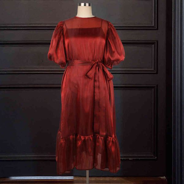 women of two pieces put together dress the neck short sleeve lantern belt plus size summer fashion see through casual party robes ivsl, Black;gray
women of two pieces put together dress the neck short sleeve lantern belt plus size summer fashion see through casual party robes ivsl, Black;gray