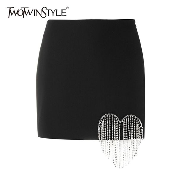 black patchwork diamond tassel skirt for women high waist a line casual mini skirts female fashion summer 210521
black patchwork diamond tassel skirt for women high waist a line casual mini skirts female fashion summer 210521