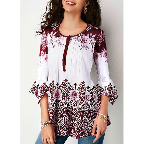 Women's 2020 Wish Hot Retro Blue and White Porcelain Pattern Printed Round Neck T-shirt
Women's 2020 Wish Hot Retro Blue and White Porcelain Pattern Printed Round Neck T-shirt