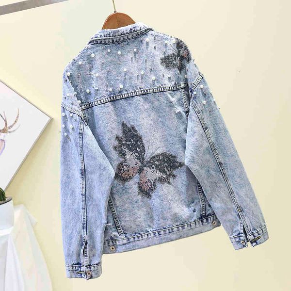 jacket korean style spring autumn beading denim women long sleeve pearls butterfly diamonds coats short jeans jacket female, Black;brown
jacket korean style spring autumn beading denim women long sleeve pearls butterfly diamonds coats short jeans jacket female, Black;brown