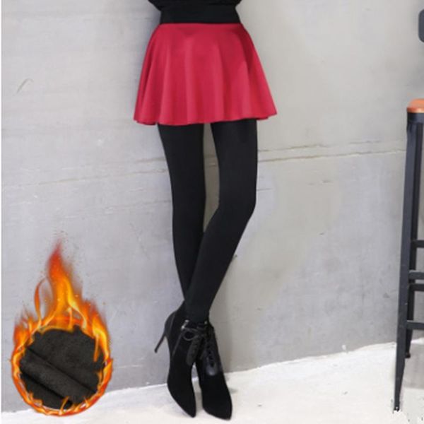 women's leggings 2021 fashion autumn&winter high elasticity warm thick velvet fake two pieces leggins skirt pants zl804, Black
women's leggings 2021 fashion autumn&winter high elasticity warm thick velvet fake two pieces leggins skirt pants zl804, Black