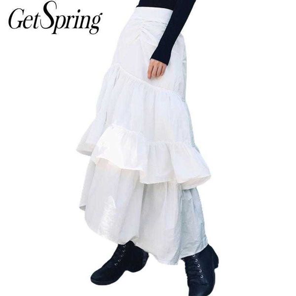 getsring women skirt high waist irregular cotton all match long s for ruffles spliced black s autumn 210601
getsring women skirt high waist irregular cotton all match long s for ruffles spliced black s autumn 210601