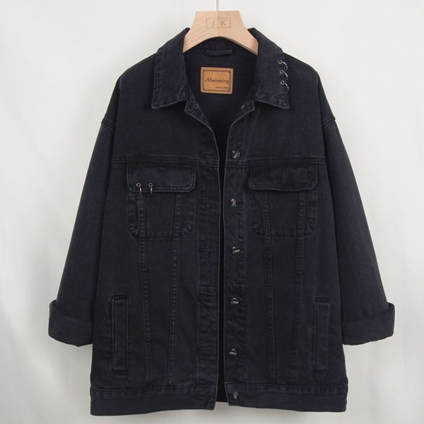 jacket autumn mid long black denim women harajuku fashion sleeve casual oversized loose jeans jacket coat female streetwear, Black;brown
jacket autumn mid long black denim women harajuku fashion sleeve casual oversized loose jeans jacket coat female streetwear, Black;brown