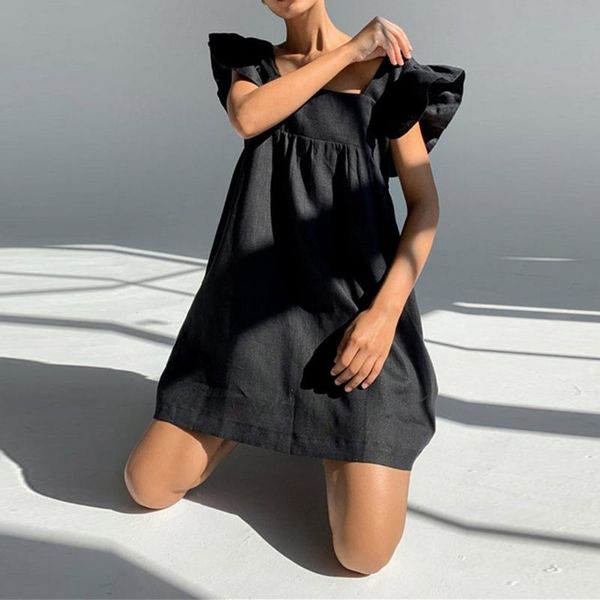 muiches casual square collar butterfly sleeve mini sweet dress woman backless high waist loose linen solid 2021 summer dresses, Black;gray
muiches casual square collar butterfly sleeve mini sweet dress woman backless high waist loose linen solid 2021 summer dresses, Black;gray