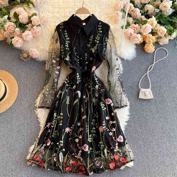 retro spring turn down collar full mesh yarn embroidered print a-line dresses for women 210615, Black;gray
retro spring turn down collar full mesh yarn embroidered print a-line dresses for women 210615, Black;gray